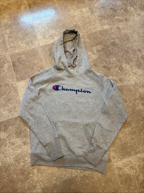 Champion Youth Gray Zip-Up Logo Hoodie